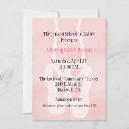 バレエの学校のダンスの演奏会の招待状 招待状