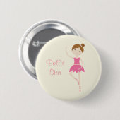 バレエの星のバレリーナ1ボタン 缶バッジ (正面&裏面)