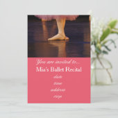 バレエの演奏会コンサートのピンクのバレリーナ 招待状 (スタンド正面)
