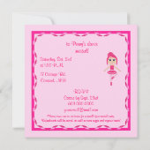 バレエの演奏会: 初心者のバレリーナ 招待状 (裏面)