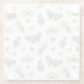 バレエの王女パターン ガラスコースター (裏面)