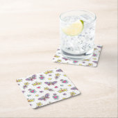 バレエの王女パターン スクエアペーパーコースター (インサイチュ)