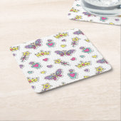 バレエの王女パターン スクエアペーパーコースター (アングル)