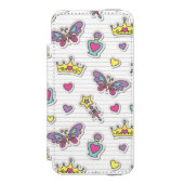 バレエの王女パターン INCIPIO iPhoneウォレットケース (フォリオ 正面)