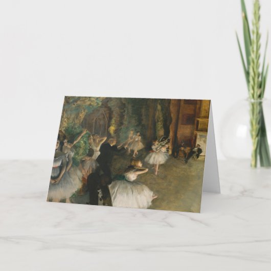 バレエの舞台上でのリハーサル | Edgar Degas カード (正面)
