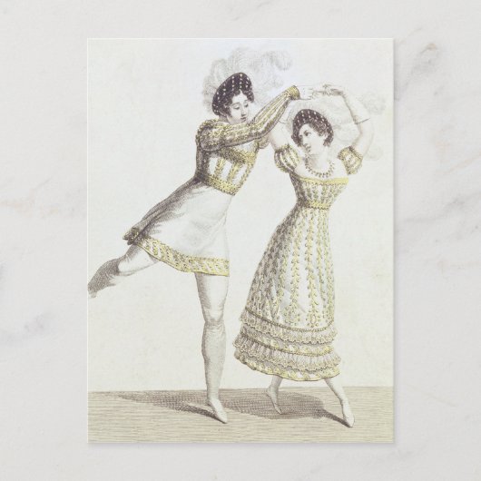 バレエの衣装デザイン ポストカード (正面)