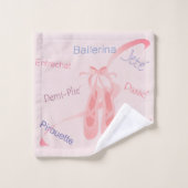 バレエの言葉 バスタオルセット (ウォッシュタオル)