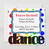 バレエの誕生日かダンスのパーティの招待状 招待状 (裏面)