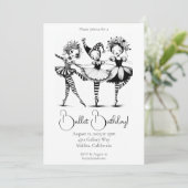 バレエの誕生日パーティーの女の子たち ダンス セレブレーション 招待状 (スタンド正面)