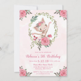 バレエの踊りの子ネコの誕生会 招待状