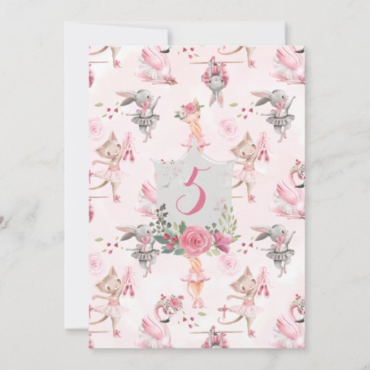 バレエの踊りの子ネコの誕生会 招待状 (裏面)