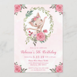 バレエの踊りの子ネコの誕生会 招待状