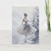 バレエの雪の女王 雪の結晶 バレリーナ クリスマス (裏面)
