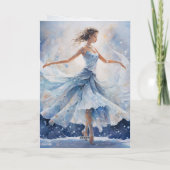 バレエの雪の女王 雪の結晶 バレリーナ クリスマス (裏面)