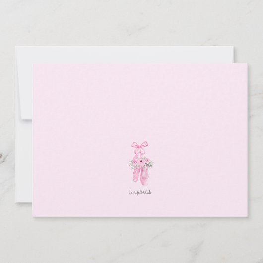 バレエの靴 招待状 (裏面)