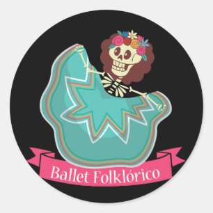 バレエのFolkloricoのメキシコ砂糖のスカルのバレエのダンス ラウンドシール