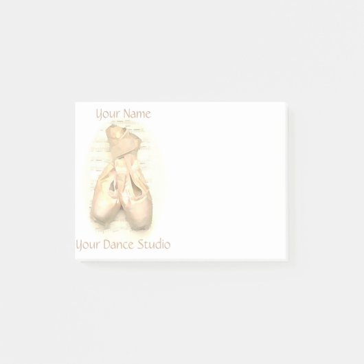 バレエのPointeの靴はパーソナライズ絵を描きました ポストイット (正面)