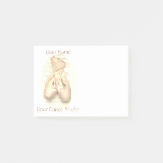 バレエのPointeの靴はパーソナライズ絵を描きました ポストイット (正面)