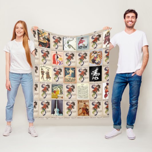 バレエのRusseのモンタージュ フリースブランケット (インサイチュ)