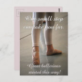 バレエはがき可愛いバレリーナダンサーのモチベーション ポストカード (正面/裏面)