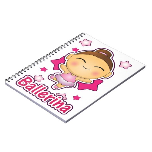 バレエをしているかわいいかわいいのバレリーナ ノートブック (左側)