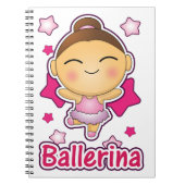 バレエをしているかわいいかわいいのバレリーナ ノートブック (正面)