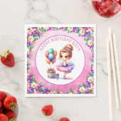 バレエをテーマにした少女の誕生日パーティー スタンダードランチョンナプキン (インサイチュ)