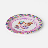 バレエをテーマにした少女の誕生日パーティー ペーパープレート (アングル)
