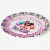 バレエをテーマにした少女の誕生日パーティー ペーパープレート (アングル)