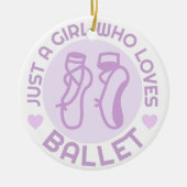バレエを愛する女の子、ダンサーへのギフト セラミックオーナメント (正面)