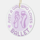 バレエを愛する女の子、ダンサーへのギフト セラミックオーナメント (左)