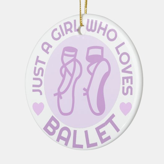 バレエを愛する女の子、ダンサーへのギフト セラミックオーナメント (左)