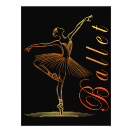 バレエエレガントを行うバレリーナの概要 フォトプリント           