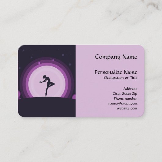 バレエエレガントダンサーシルエット超リアルムーン 名刺 (正面)