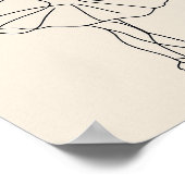 バレエエレガントダンサーラインアートプリント、ミニマリスト ポスター (角)