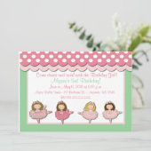 バレエガールズ誕生日招待状 招待状 (スタンド正面)