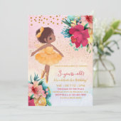 バレエガールピンクバースデーパーティーキッズ招待状 招待状 (スタンド正面)