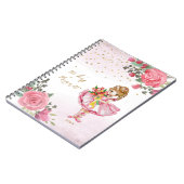 バレエガールピンクフローラ彼女の繊細な毎日の日記 ノートブック (左側)