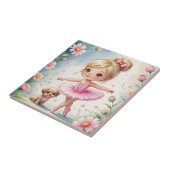 バレエガール&パピーお洒落ウォータカラー タイル (側面)