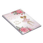 バレエガール ピンク フラワーの彼女の素敵な日常日記 ノートブック (右側)