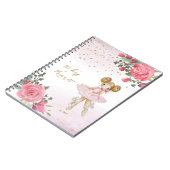 バレエガール ピンク フラワーの彼女の素敵な日常日記 ノートブック (左側)