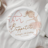 バレエキュートガールズパステルバレリーナ誕生日 ペーパープレート