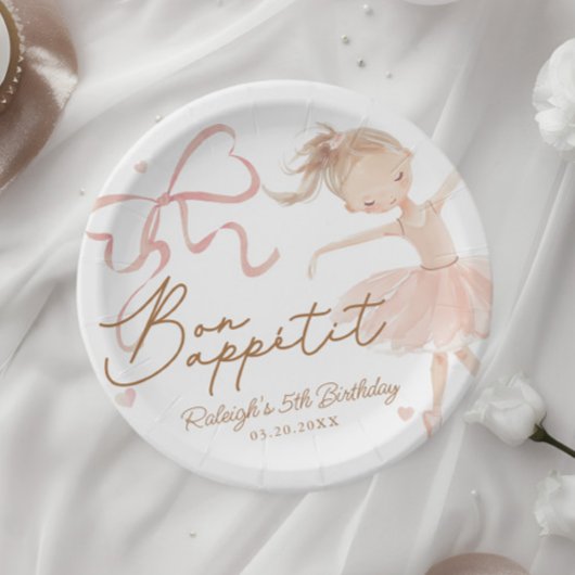 バレエキュートガールズパステルバレリーナ誕生日 ペーパープレート