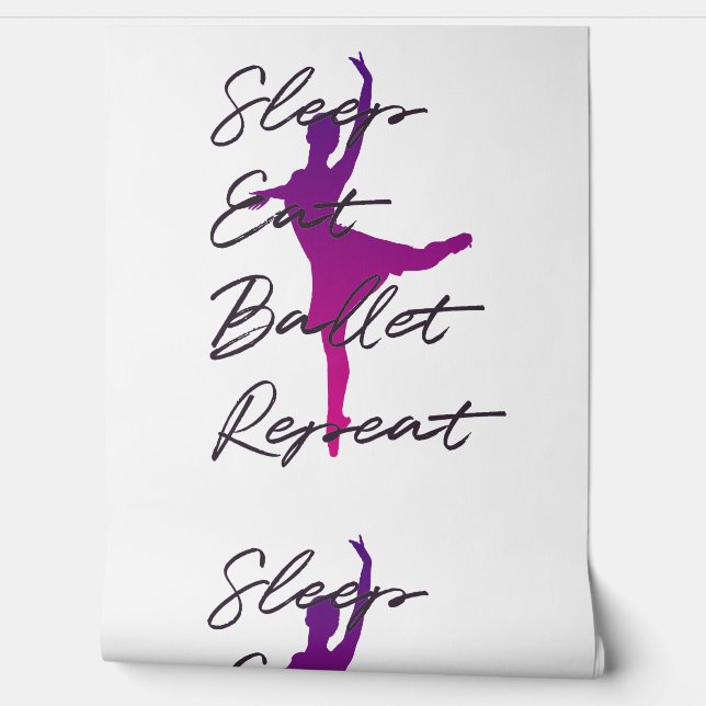 バレエコアデザインの「Sleep Eat Ballet Repeat」壁紙 壁紙 (ほどく)