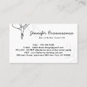 バレエシューズとスカートのダンサー 名刺 (裏面)