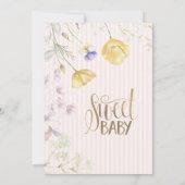 バレエシューズのストライプとワイルドフラワーの誕生日 招待状 (裏面)