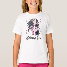 バレエシューズの誕生日ガール Tシャツ