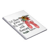 バレエシューズバレリーナクリスチャン引用文 ノートブック (右側)