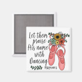 バレエシューズバレリーナクリスチャン引用文 マグネット (正面/裏面)