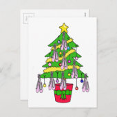 バレエシューズフェスティバルクリスマスツリー シーズンポストカード (正面/裏面)